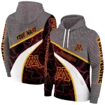 personalized minnesota golden gophers hexagonal mesh maroon black gray hoodie best selling