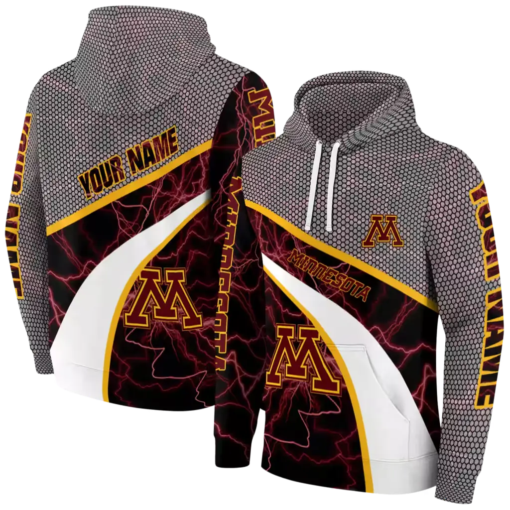 personalized minnesota golden gophers hexagonal mesh maroon black gray hoodie fashion forward personalized minnesota golden gophers hexagonal mesh maroon black gray hoodie fashion forward