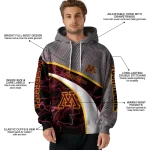 personalized minnesota golden gophers hexagonal mesh maroon black gray hoodie best selling