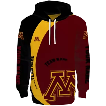 personalized minnesota golden gophers minimalist design maroon black hoodie best selling