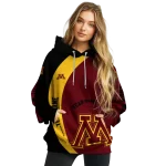 personalized minnesota golden gophers minimalist design maroon black hoodie best selling
