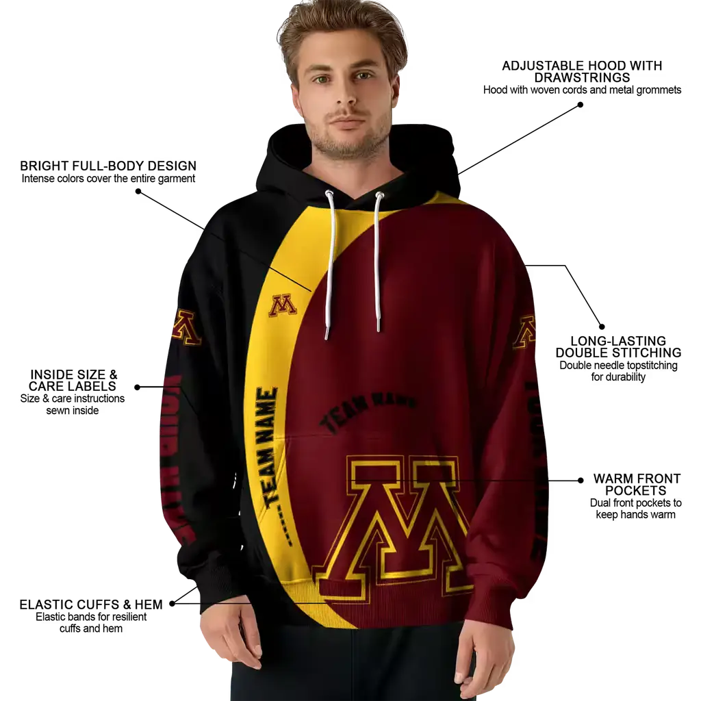 personalized minnesota golden gophers minimalist design maroon black hoodie latest model personalized minnesota golden gophers minimalist design maroon black hoodie latest model