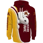 personalized minnesota golden gophers peeking snoopy maroon hoodie best selling