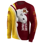 personalized minnesota golden gophers peeking snoopy maroon hoodie best selling