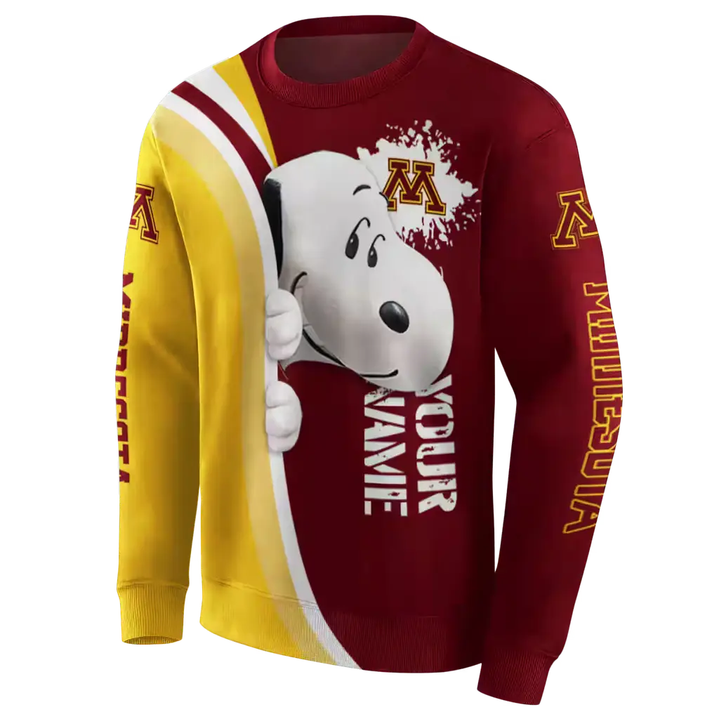 personalized minnesota golden gophers peeking snoopy maroon hoodie new arrival personalized minnesota golden gophers peeking snoopy maroon hoodie new arrival