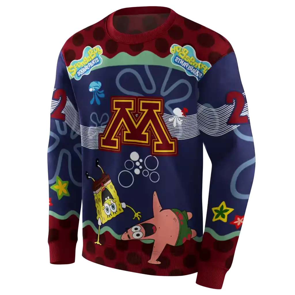 personalized minnesota golden gophers spongebob patrick star maroon navy hoodie new arrival personalized minnesota golden gophers spongebob patrick star maroon navy hoodie new arrival