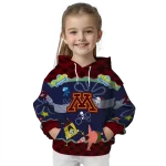 personalized minnesota golden gophers spongebob patrick star maroon navy hoodie best selling