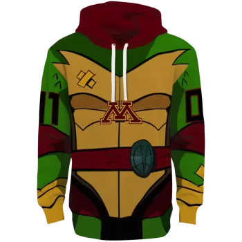 personalized minnesota golden gophers superhero armor maroon green hoodie best selling