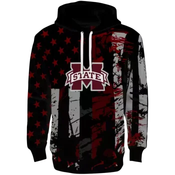 personalized mississippi state bulldogs distressed flag maroon black hoodie best selling