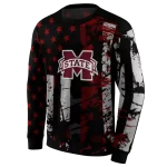 personalized mississippi state bulldogs distressed flag maroon black hoodie best selling