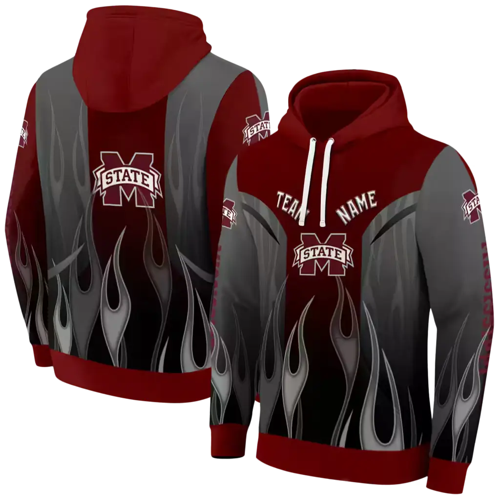 personalized mississippi state bulldogs flame design maroon hoodie fashion forward personalized mississippi state bulldogs flame design maroon hoodie fashion forward