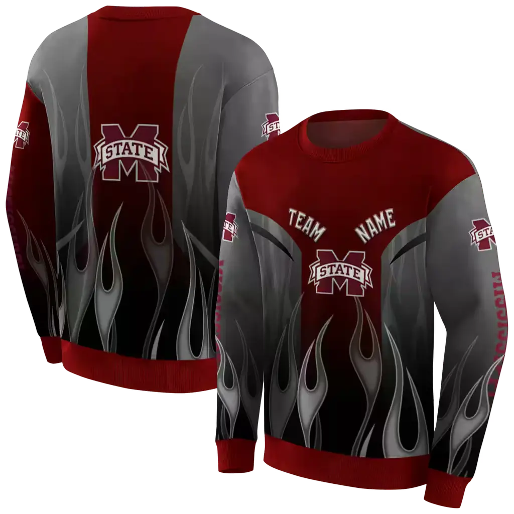 personalized mississippi state bulldogs flame design maroon hoodie premium grade personalized mississippi state bulldogs flame design maroon hoodie premium grade