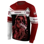 personalized mississippi state bulldogs grim reaper maroon black hoodie best selling