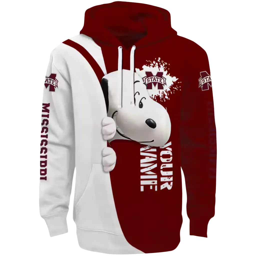 personalized mississippi state bulldogs peeking snoopy maroon hoodie best selling personalized mississippi state bulldogs peeking snoopy maroon hoodie best selling
