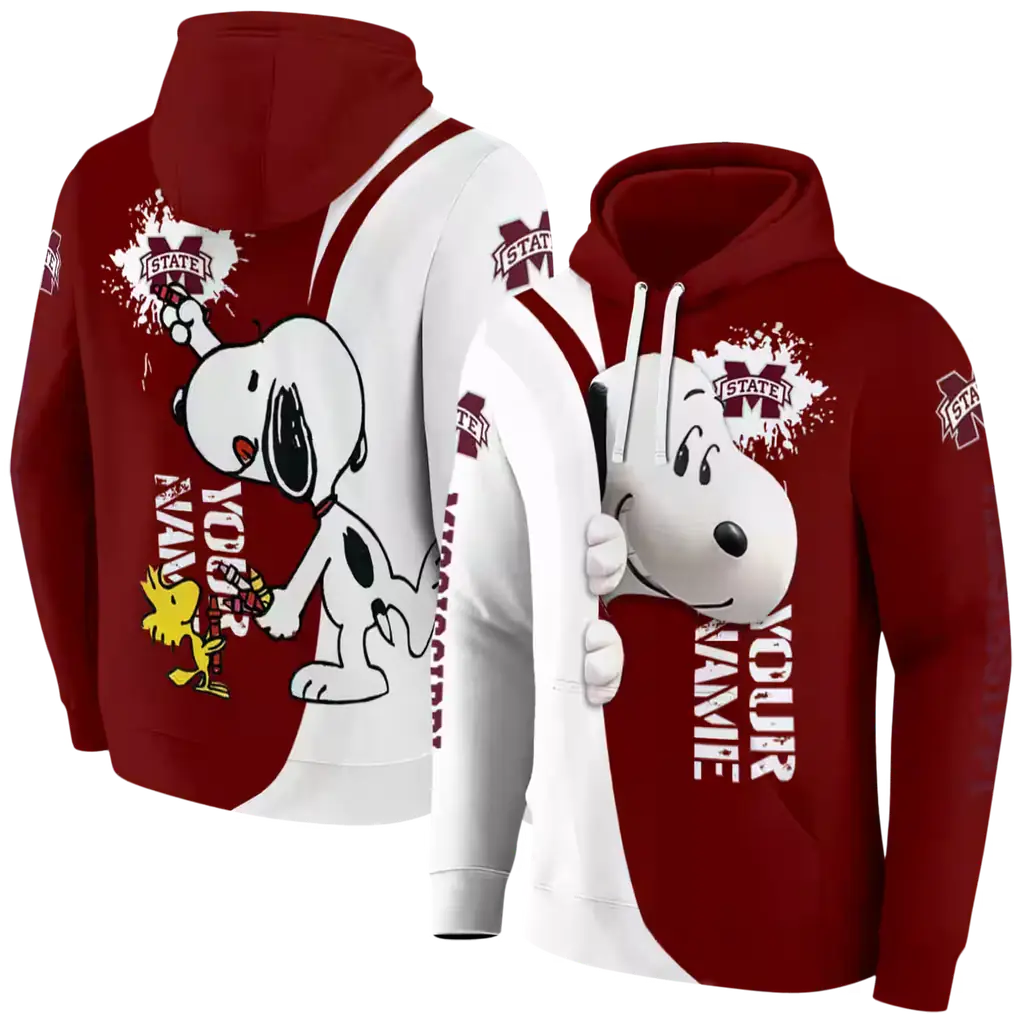 personalized mississippi state bulldogs peeking snoopy maroon hoodie fashion forward personalized mississippi state bulldogs peeking snoopy maroon hoodie fashion forward