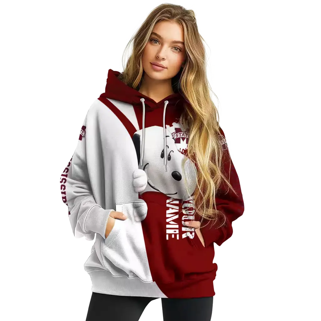 personalized mississippi state bulldogs peeking snoopy maroon hoodie high quality personalized mississippi state bulldogs peeking snoopy maroon hoodie high quality