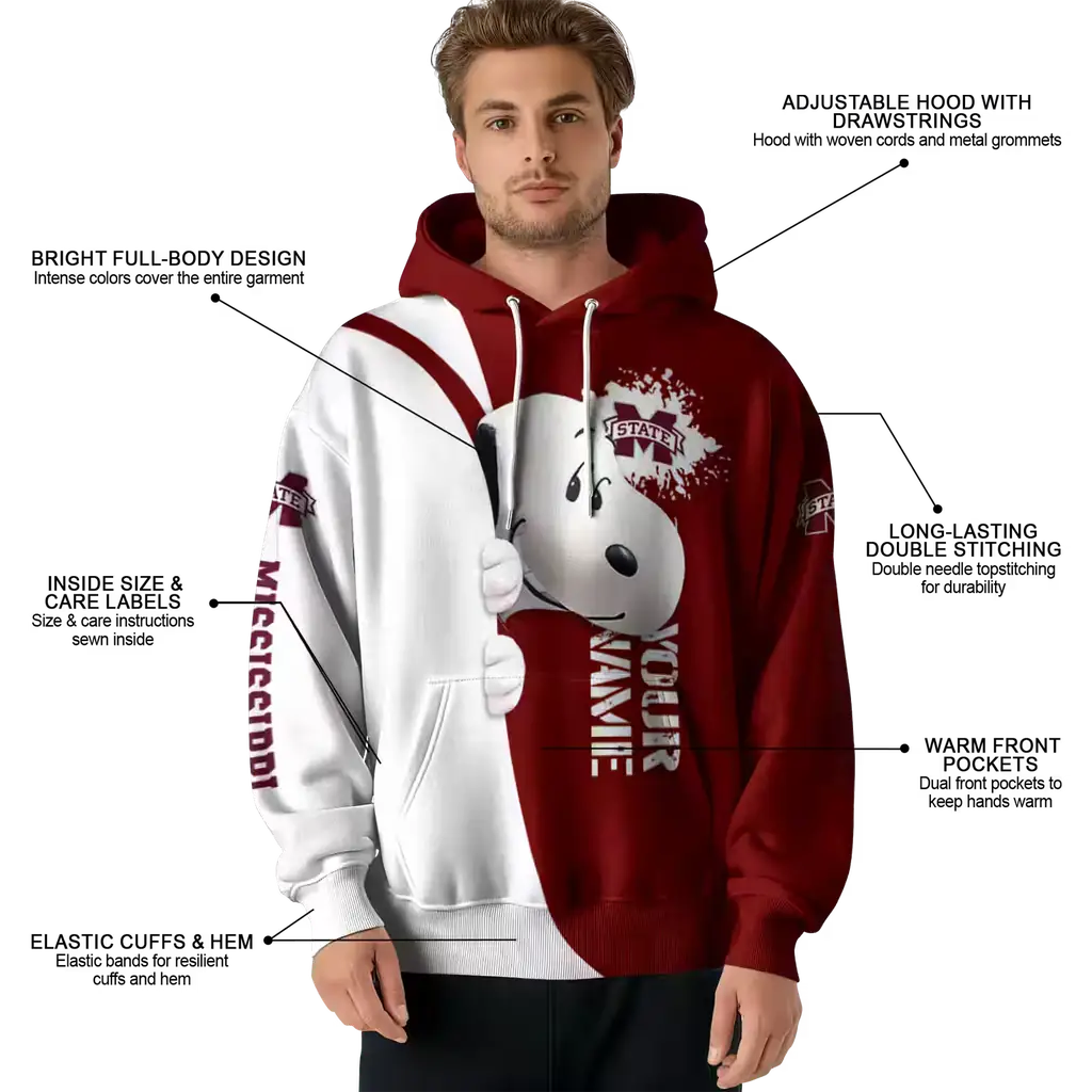 personalized mississippi state bulldogs peeking snoopy maroon hoodie latest model personalized mississippi state bulldogs peeking snoopy maroon hoodie latest model