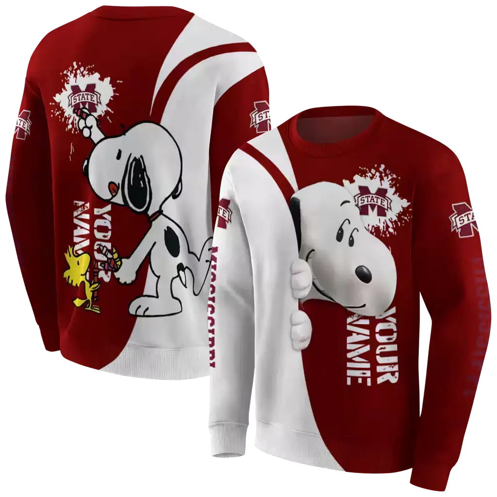 personalized mississippi state bulldogs peeking snoopy maroon hoodie premium grade personalized mississippi state bulldogs peeking snoopy maroon hoodie premium grade