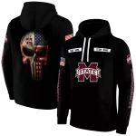 personalized mississippi state bulldogs punisher skull black hoodie best selling