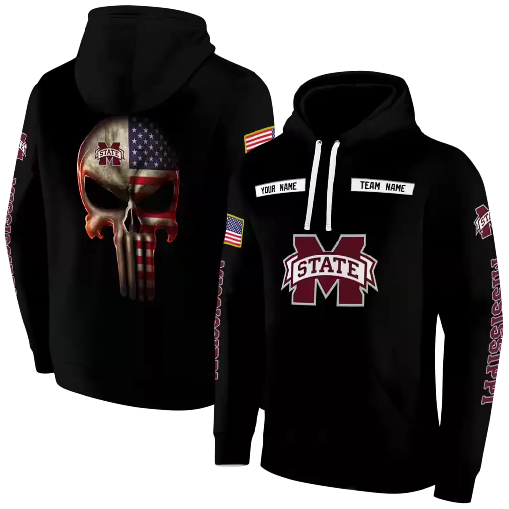 personalized mississippi state bulldogs punisher skull black hoodie fashion forward personalized mississippi state bulldogs punisher skull black hoodie fashion forward