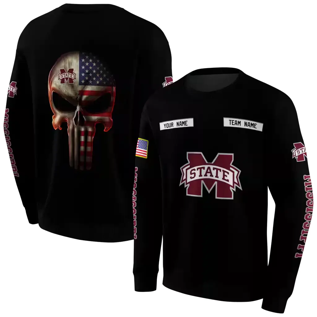 personalized mississippi state bulldogs punisher skull black hoodie premium grade personalized mississippi state bulldogs punisher skull black hoodie premium grade