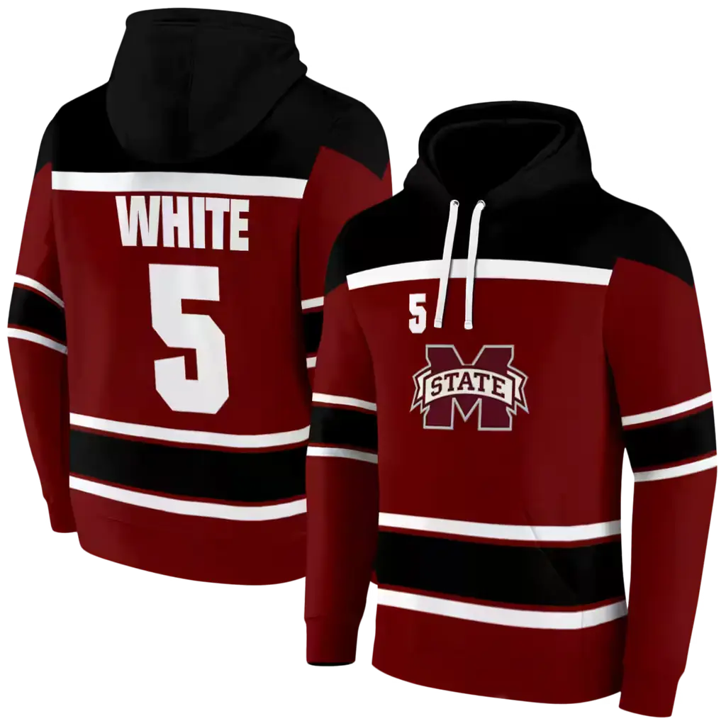 personalized mississippi state bulldogs striped pattern maroon hoodie fashion forward personalized mississippi state bulldogs striped pattern maroon hoodie fashion forward