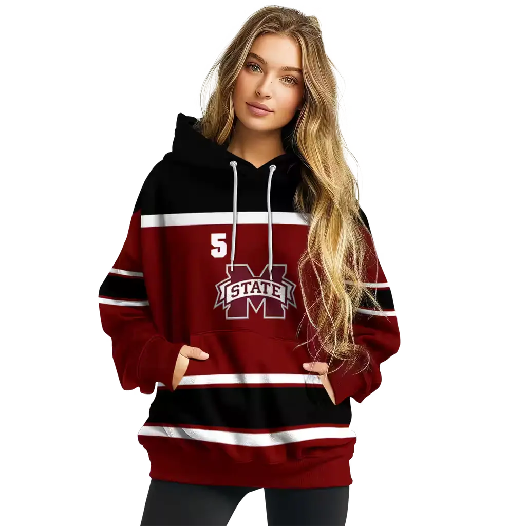 personalized mississippi state bulldogs striped pattern maroon hoodie high quality personalized mississippi state bulldogs striped pattern maroon hoodie high quality