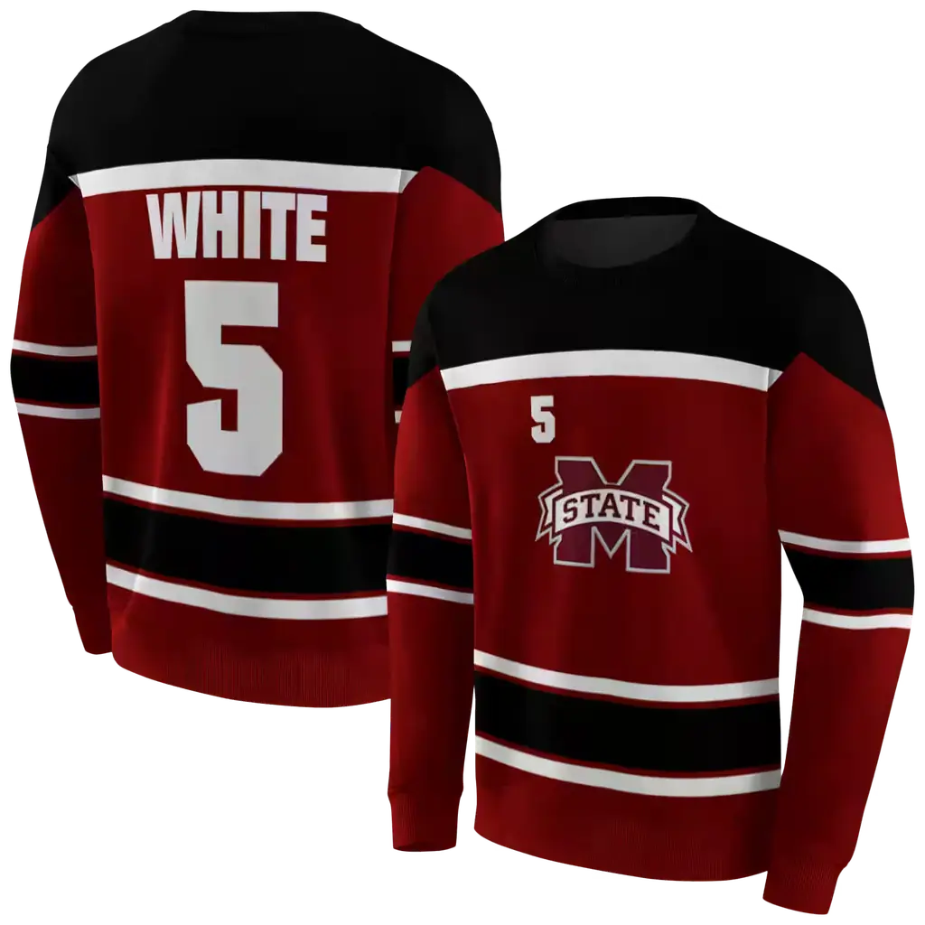personalized mississippi state bulldogs striped pattern maroon hoodie premium grade personalized mississippi state bulldogs striped pattern maroon hoodie premium grade
