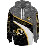 personalized missouri tigers hexagonal mesh black gray hoodie best selling