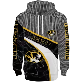 personalized missouri tigers hexagonal mesh black gray hoodie best selling