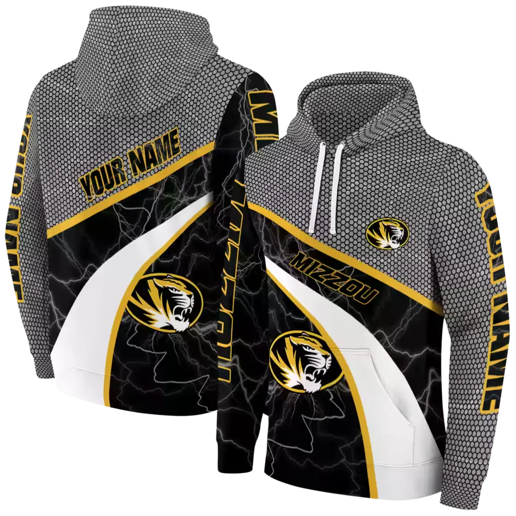 personalized missouri tigers hexagonal mesh black gray hoodie fashion forward personalized missouri tigers hexagonal mesh black gray hoodie fashion forward