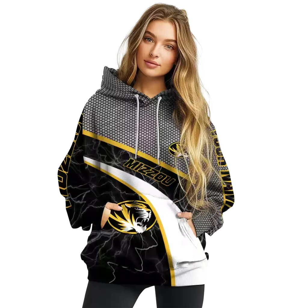 personalized missouri tigers hexagonal mesh black gray hoodie high quality personalized missouri tigers hexagonal mesh black gray hoodie high quality