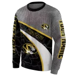 personalized missouri tigers hexagonal mesh black gray hoodie best selling