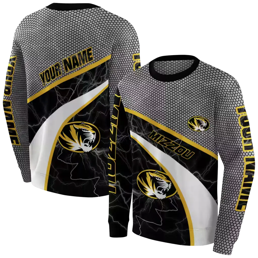 personalized missouri tigers hexagonal mesh black gray hoodie premium grade personalized missouri tigers hexagonal mesh black gray hoodie premium grade
