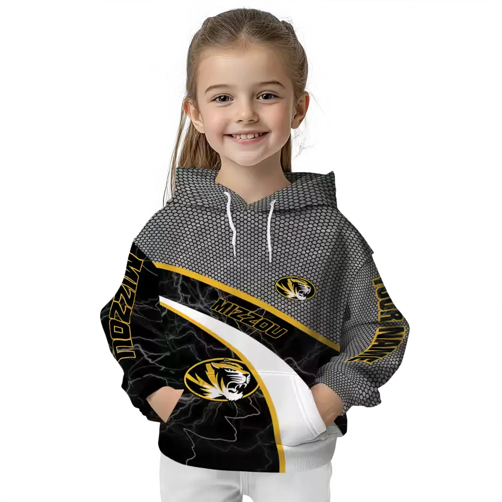 personalized missouri tigers hexagonal mesh black gray hoodie top rated personalized missouri tigers hexagonal mesh black gray hoodie top rated