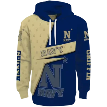 personalized navy midshipmen abstract shape blue hoodie best selling