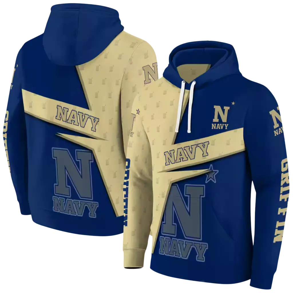 personalized navy midshipmen abstract shape blue hoodie fashion forward personalized navy midshipmen abstract shape blue hoodie fashion forward