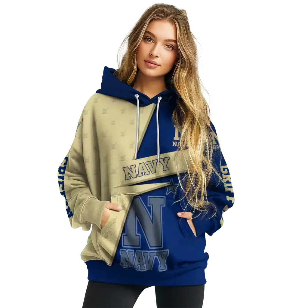 personalized navy midshipmen abstract shape blue hoodie high quality personalized navy midshipmen abstract shape blue hoodie high quality