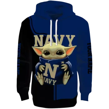 personalized navy midshipmen baby yoda blue black hoodie best selling