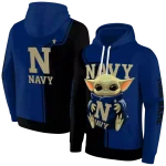 personalized navy midshipmen baby yoda blue black hoodie best selling