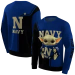 personalized navy midshipmen baby yoda blue black hoodie best selling