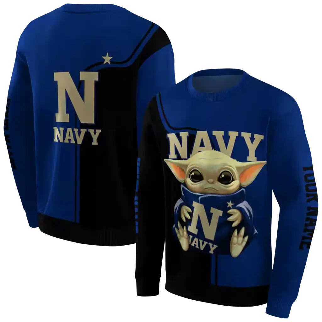 personalized navy midshipmen baby yoda blue black hoodie premium grade personalized navy midshipmen baby yoda blue black hoodie premium grade
