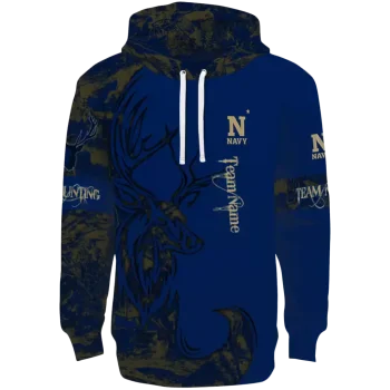 personalized navy midshipmen deer silhouette blue hoodie best selling