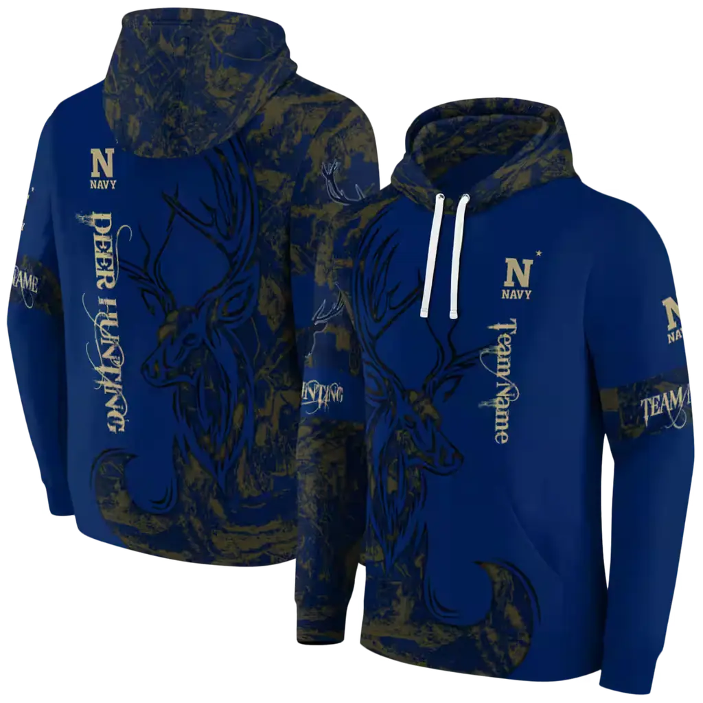 personalized navy midshipmen deer silhouette blue hoodie fashion forward personalized navy midshipmen deer silhouette blue hoodie fashion forward
