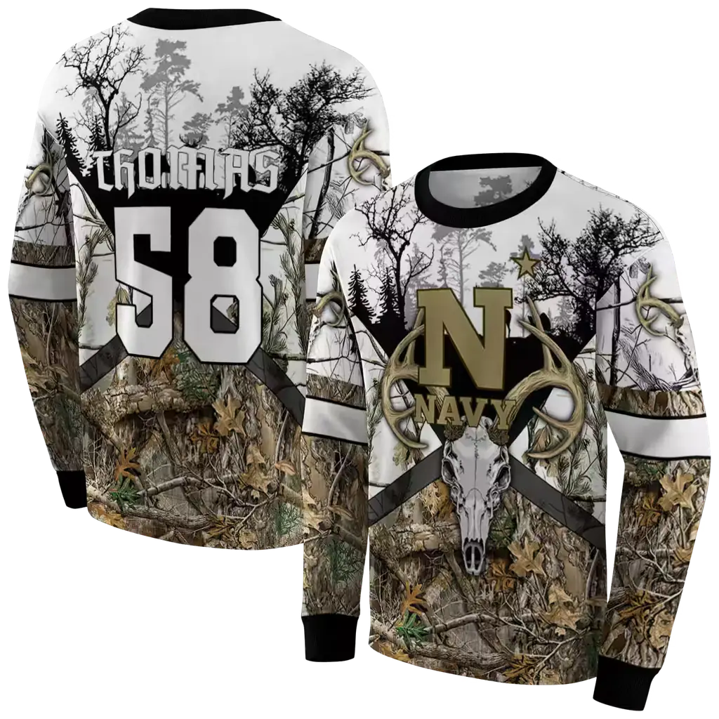 personalized navy midshipmen forest silhouette hoodie premium grade personalized navy midshipmen forest silhouette hoodie premium grade