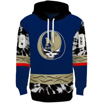personalized navy midshipmen grateful vibes blue hoodie best selling