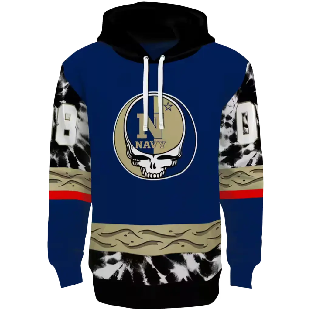 personalized navy midshipmen grateful vibes blue hoodie best selling personalized navy midshipmen grateful vibes blue hoodie best selling