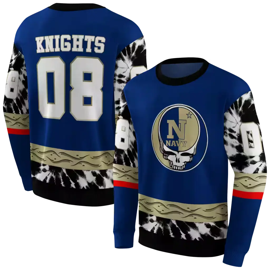 personalized navy midshipmen grateful vibes blue hoodie premium grade personalized navy midshipmen grateful vibes blue hoodie premium grade