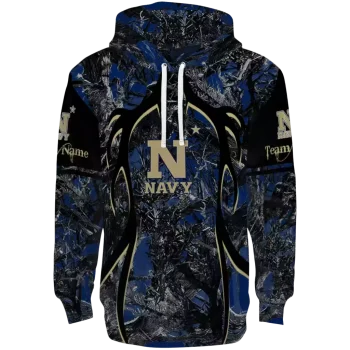 personalized navy midshipmen hunting theme blue black hoodie best selling