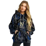 personalized navy midshipmen hunting theme blue black hoodie best selling